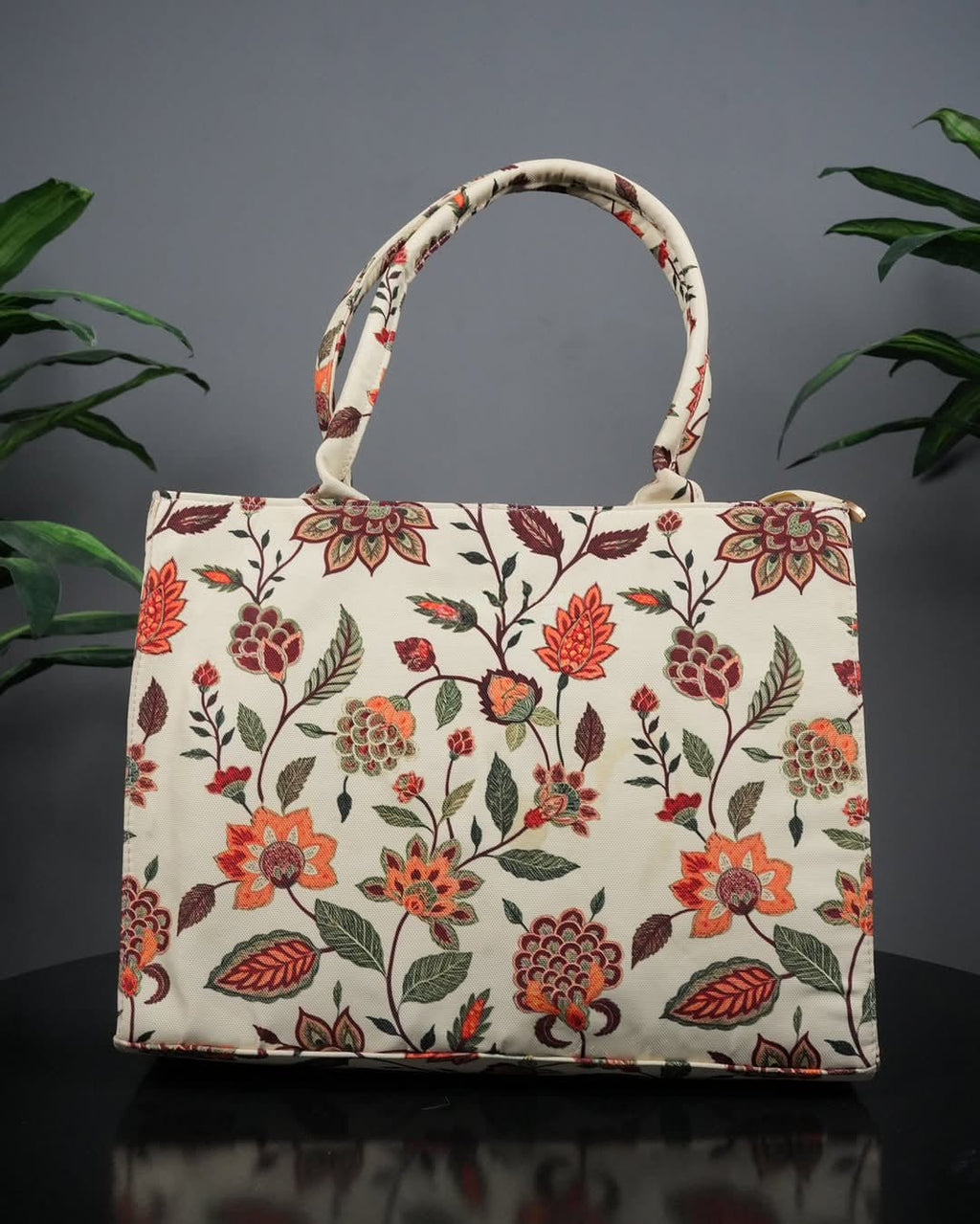 floral tote bag