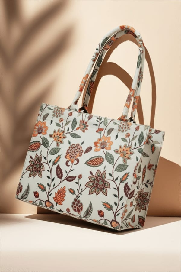 floral tote bag